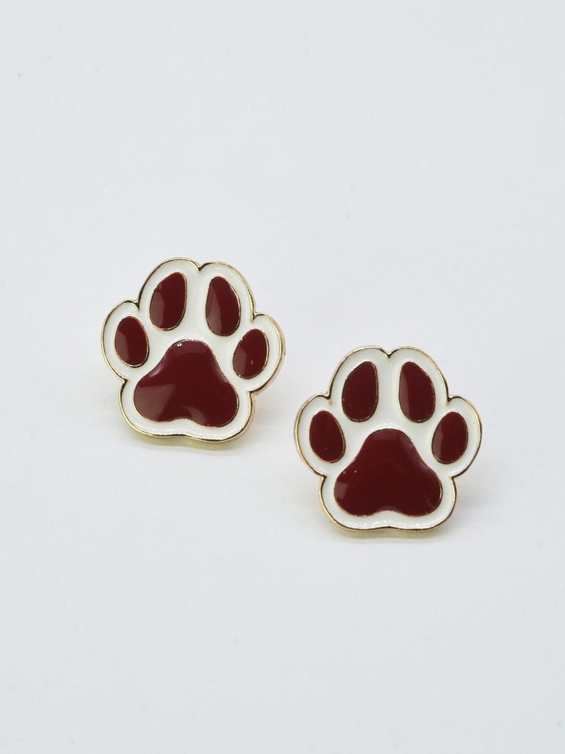 CE3213 Paw Print Gameday Earrings - MiMi Wholesale