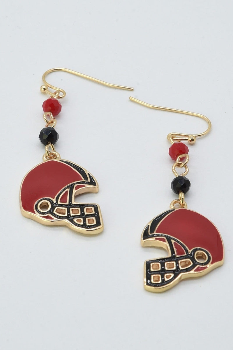 CE3214 Gameday Football Helmet Dangle Earrings - MiMi Wholesale