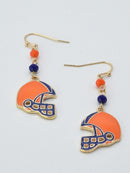 CE3214 Gameday Football Helmet Dangle Earrings - MiMi Wholesale