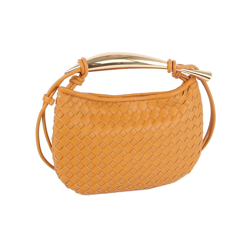 CHU025 Golden Handle Woven Bag - MiMi Wholesale