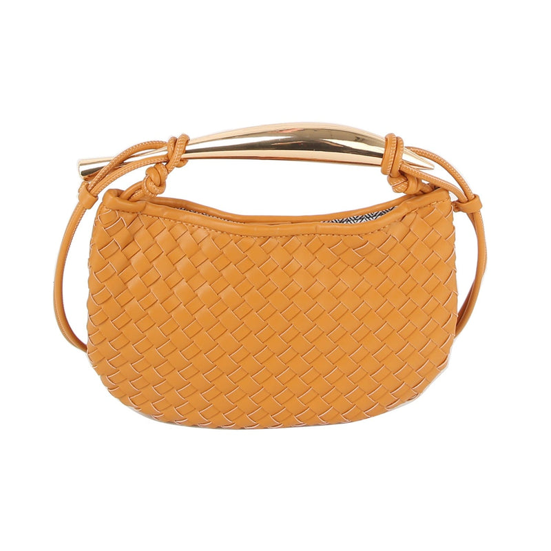 CHU025 Golden Handle Woven Bag - MiMi Wholesale