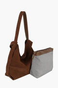 CJF116 Real Genuine Suede 2 in 1 Hobo Bag With Pouch - MiMi Wholesale