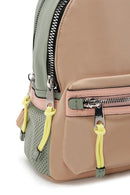 CJF133 Goldie Colorblock Double Zip Backpack - MiMi Wholesale