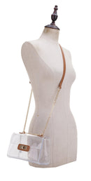 CL20555 Eva Turn Lock Clear Structured Crossbody Bag - MiMi Wholesale
