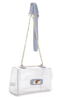 CL20555 Eva Turn Lock Clear Structured Crossbody Bag - MiMi Wholesale