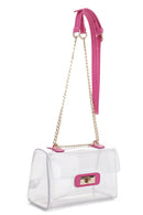 CL20555 Eva Turn Lock Clear Structured Crossbody Bag - MiMi Wholesale