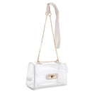 CL20555 Eva Turn Lock Clear Structured Crossbody Bag - MiMi Wholesale