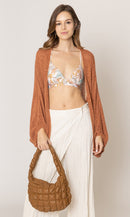 CLC410058 Mila Lace Back Crochet Cardigan/Kimono - MiMi Wholesale