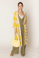 CLC410085 Violet Flower Crochet Kimono - MiMi Wholesale