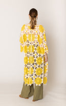 CLC410085 Violet Flower Crochet Kimono - MiMi Wholesale