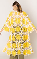 CLC410085 Violet Flower Crochet Kimono - MiMi Wholesale