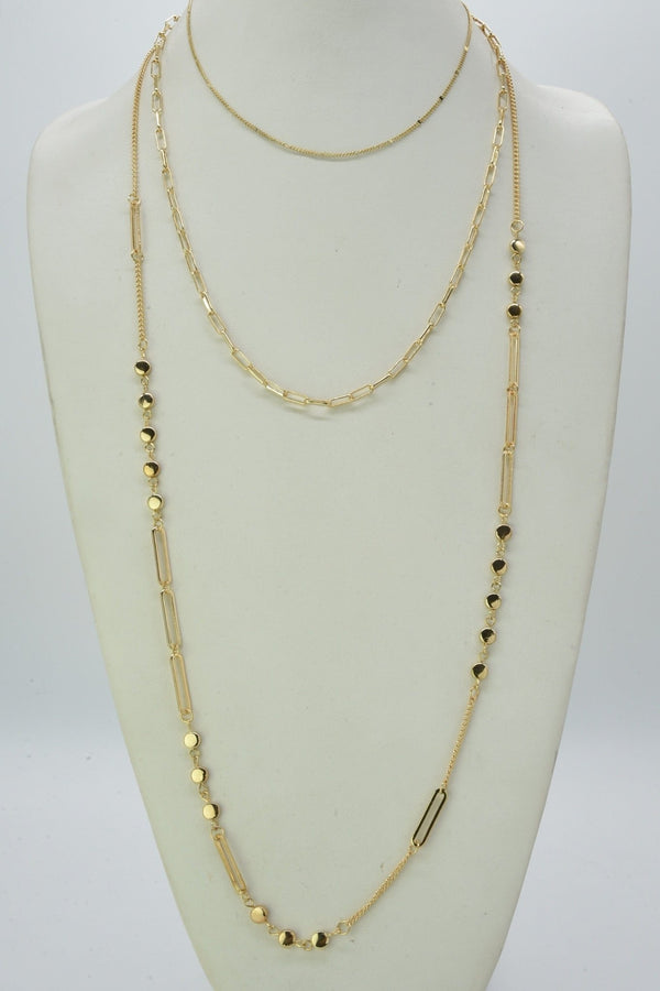 CN4250 3 Piece Multi Layered Necklace - MiMi Wholesale