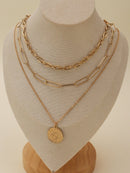 CN4262 Multi Layer Chain Necklace Set With Pendant - MiMi Wholesale
