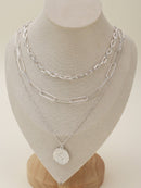 CN4262 Multi Layer Chain Necklace Set With Pendant - MiMi Wholesale