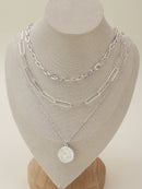 CN4262 Multi Layer Chain Necklace Set With Pendant - MiMi Wholesale