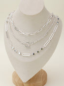 CN4263 Oval Link Layered Necklace Set - MiMi Wholesale