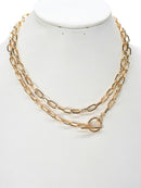 CN4276 Small Oval Chain Toggle Necklace - MiMi Wholesale