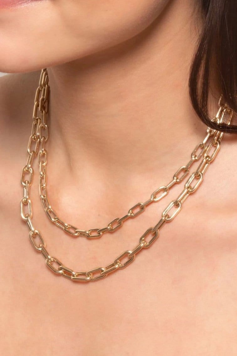 CN4276 Small Oval Chain Toggle Necklace - MiMi Wholesale