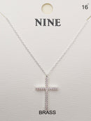 CN4318 CZ Cross Pendant Necklace - MiMi Wholesale