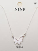CN4321 Butterfly Pendant Necklace - MiMi Wholesale