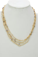 CN4325 Glass Bead Multi Strand Necklace - MiMi Wholesale