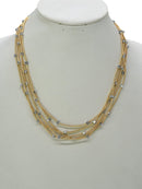 CN4325 Glass Bead Multi Strand Necklace - MiMi Wholesale