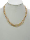 CN4325 Glass Bead Multi Strand Necklace - MiMi Wholesale