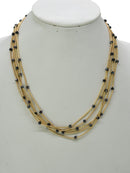 CN4325 Glass Bead Multi Strand Necklace - MiMi Wholesale