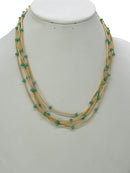 CN4325 Glass Bead Multi Strand Necklace - MiMi Wholesale