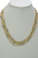 CN4325 Glass Bead Multi Strand Necklace - MiMi Wholesale