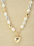 CN4359 CCB Pearl Necklace With Puffy Heart - MiMi Wholesale