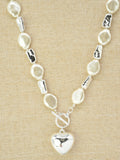 CN4360 CCB Pearl Bead Necklace With Puffy Heart - MiMi Wholesale