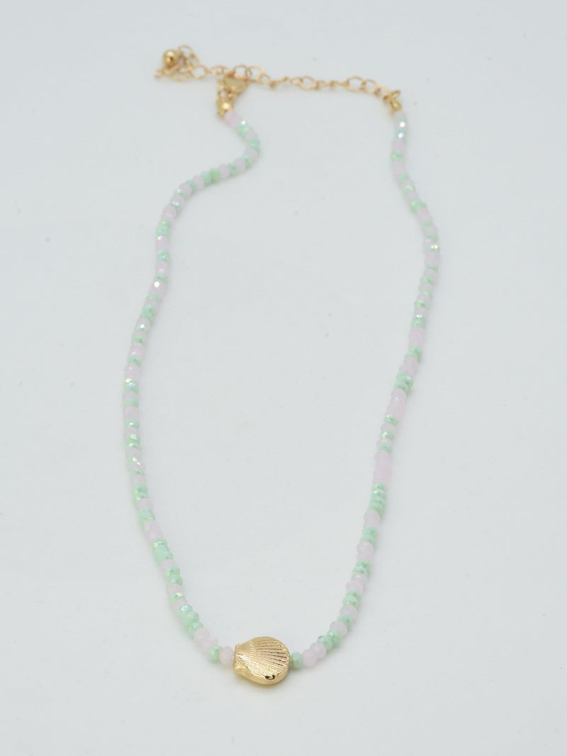 CN4372 Beaded Shell Pendant Necklace - MiMi Wholesale