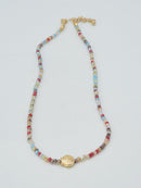CN4372 Beaded Shell Pendant Necklace - MiMi Wholesale