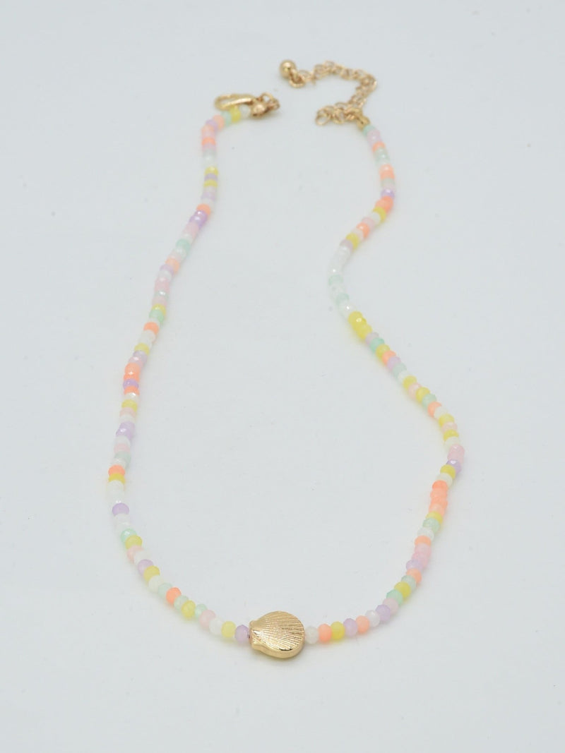 CN4372 Beaded Shell Pendant Necklace - MiMi Wholesale