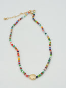 CN4372 Beaded Shell Pendant Necklace - MiMi Wholesale