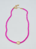 CN4372 Beaded Shell Pendant Necklace - MiMi Wholesale