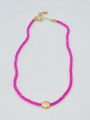 CN4372 Beaded Shell Pendant Necklace - MiMi Wholesale