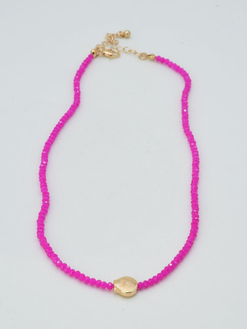 CN4372 Beaded Shell Pendant Necklace - MiMi Wholesale