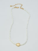 CN4372 Beaded Shell Pendant Necklace - MiMi Wholesale