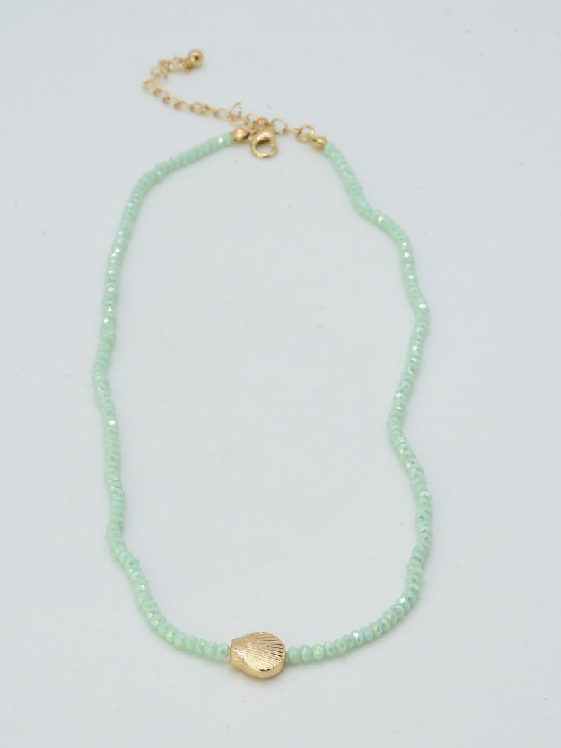 CN4372 Beaded Shell Pendant Necklace - MiMi Wholesale
