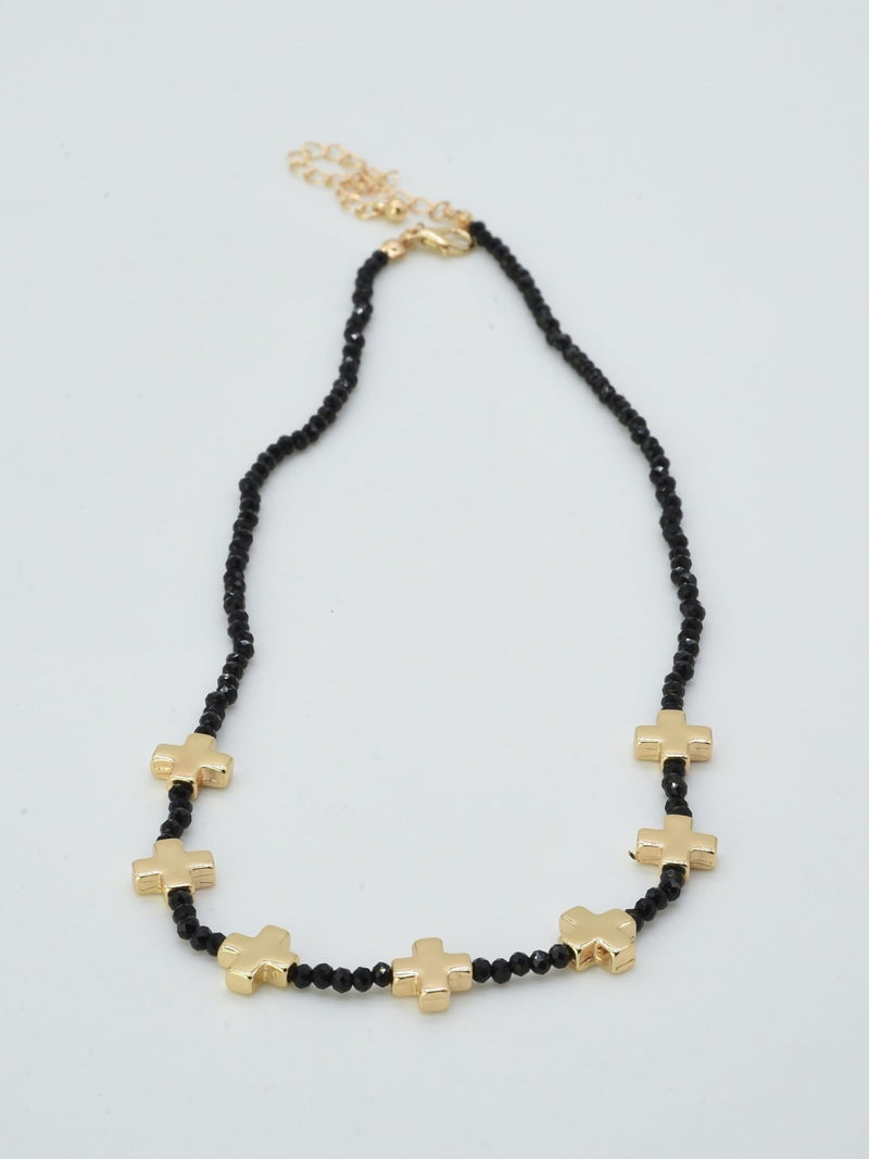 CN4380 Beaded Cross Pendants Necklace - MiMi Wholesale