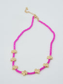 CN4380 Beaded Cross Pendants Necklace - MiMi Wholesale