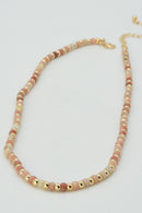CN4386 CCB Bead Semi Precious Necklace - MiMi Wholesale