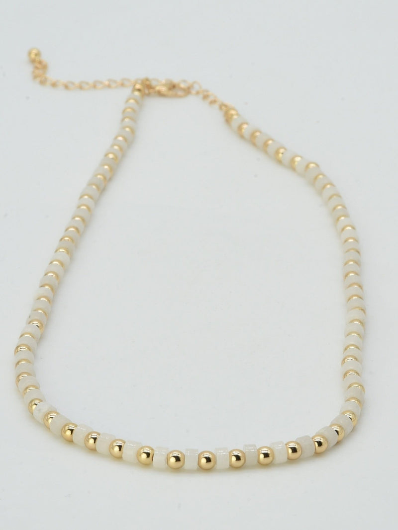 CN4386 CCB Bead Semi Precious Necklace - MiMi Wholesale