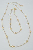 CN4394 Round Station Long 2 Piece Necklace - MiMi Wholesale
