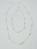 CN4394 Round Station Long 2 Piece Necklace - MiMi Wholesale