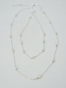 CN4394 Round Station Long 2 Piece Necklace - MiMi Wholesale