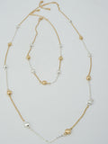 CN4394 Round Station Long 2 Piece Necklace - MiMi Wholesale
