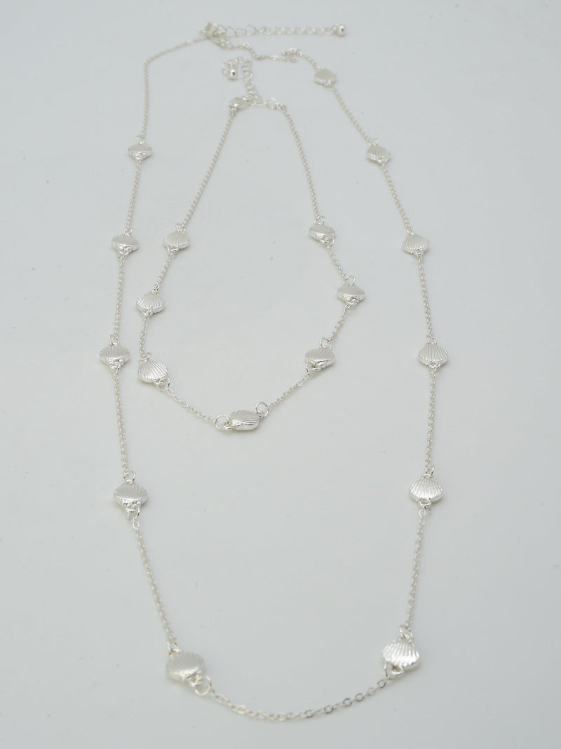 CN4395 2 Piece Shell Station Long Necklace - MiMi Wholesale
